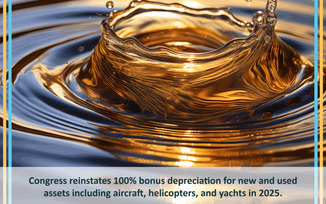 100% Bonus Depreciation Is Back: Could 2025 be the year to buy a Business Aircraft, Helicopter or Yacht?