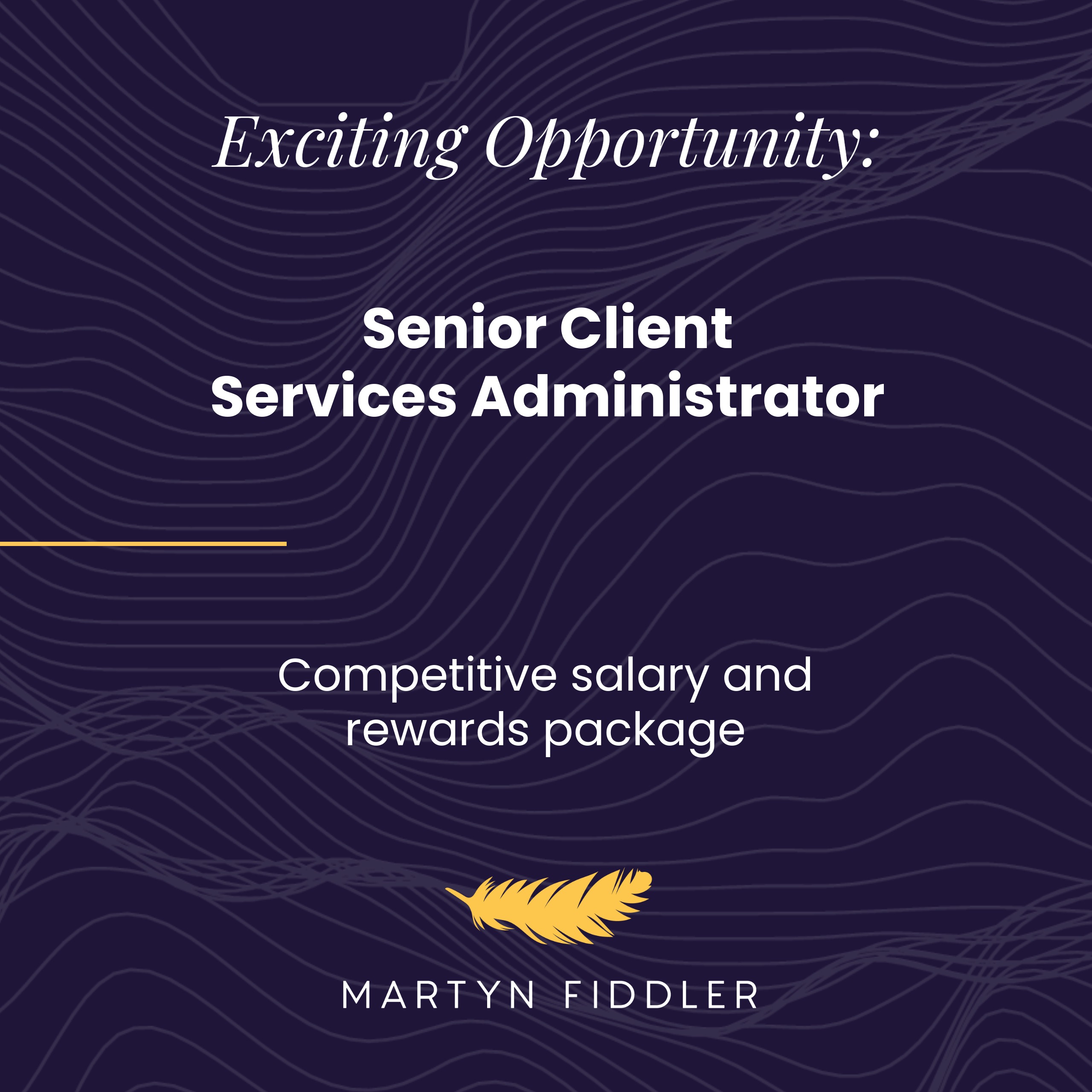 Exciting opportunity for an experienced Senior Client Services Administrator to join our IOM team